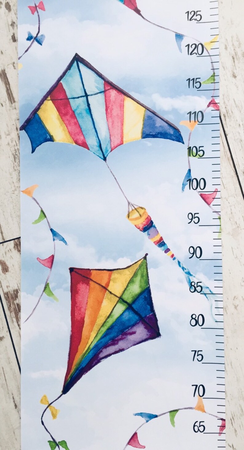 Kite in the Wind Growth Chart Sky Height Chart Kites Nursery Etsy