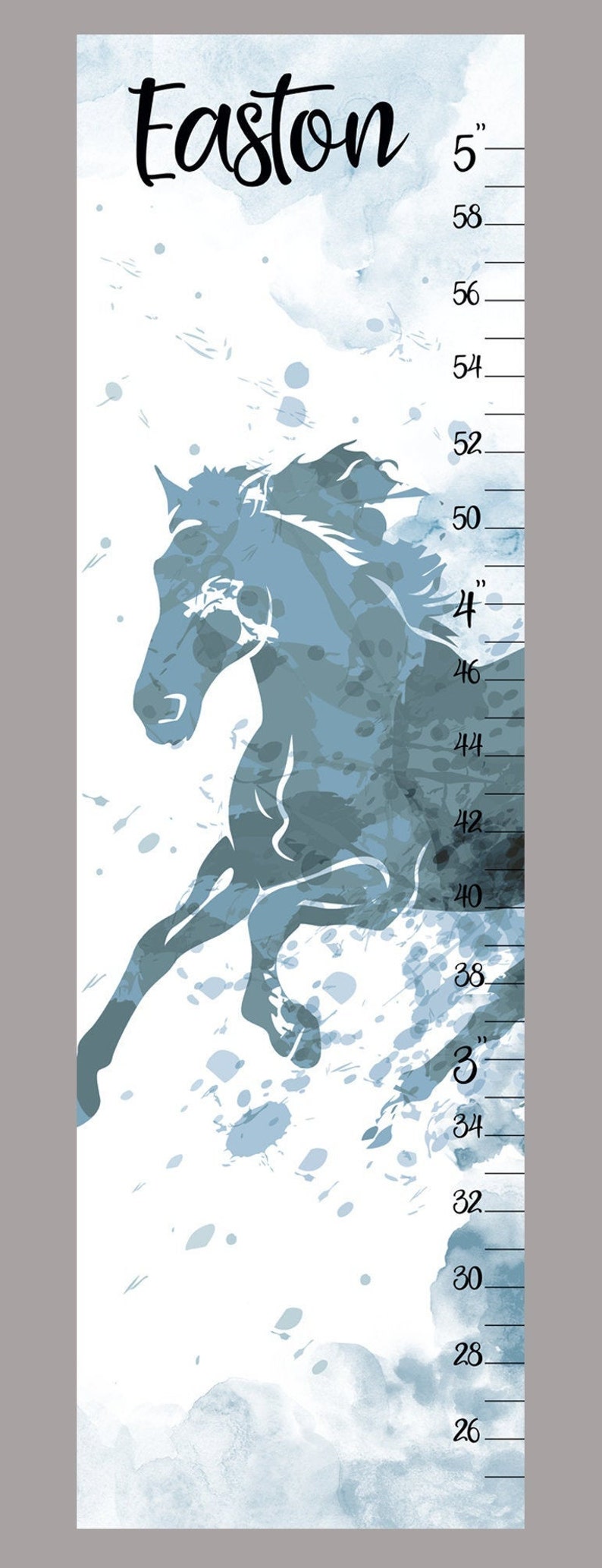 Horse Growth Chart Custom Canvas Personalized Height Chart Etsy