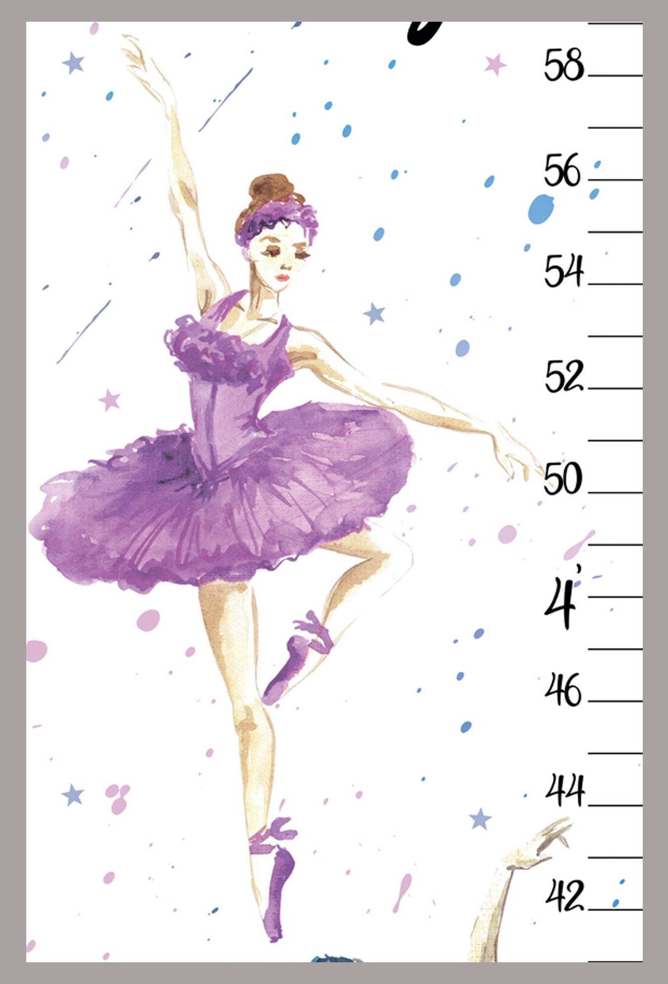Ballerina Growth Chart Personalized Canvas Height Chart Ballet Etsy