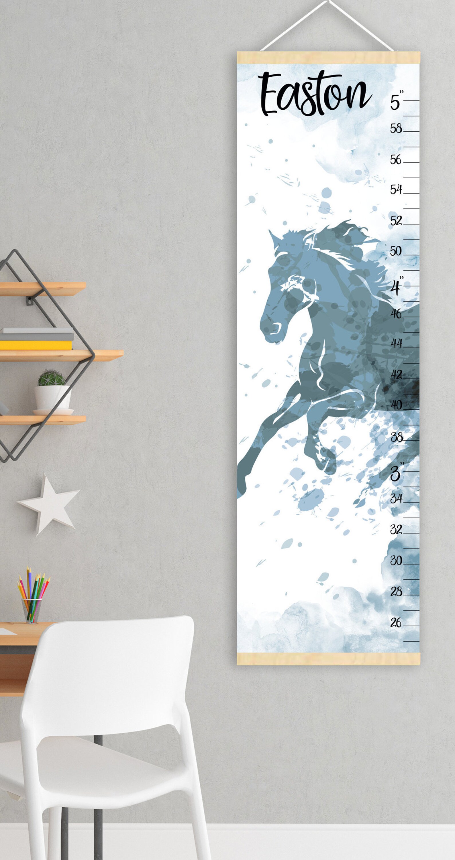 Horse Growth Chart Custom Canvas Personalized Height Chart Etsy