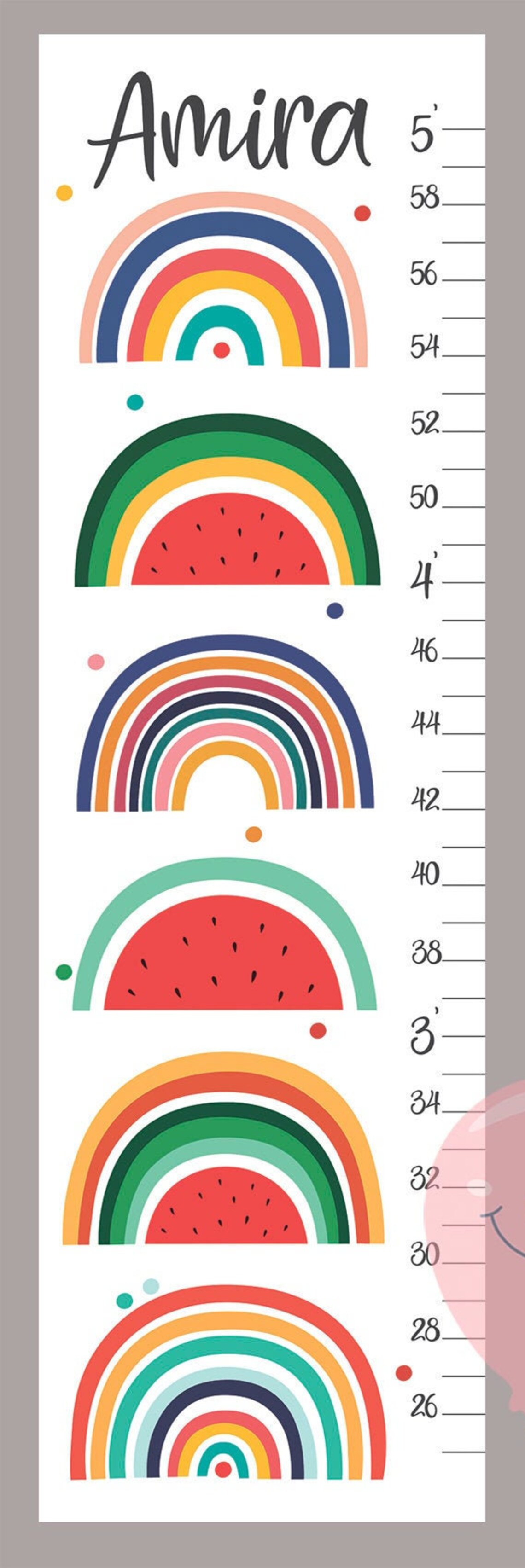 rainbows size chart