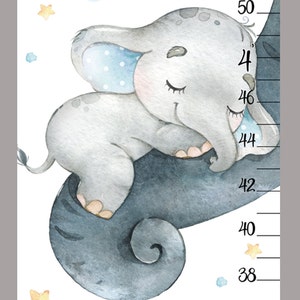 Elephant Growth Chart – Baby Elephant Nursery Height Ruler image 3