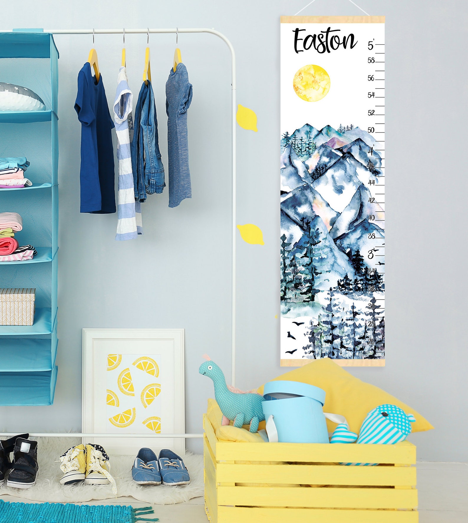 mountain themed nursery growth chart