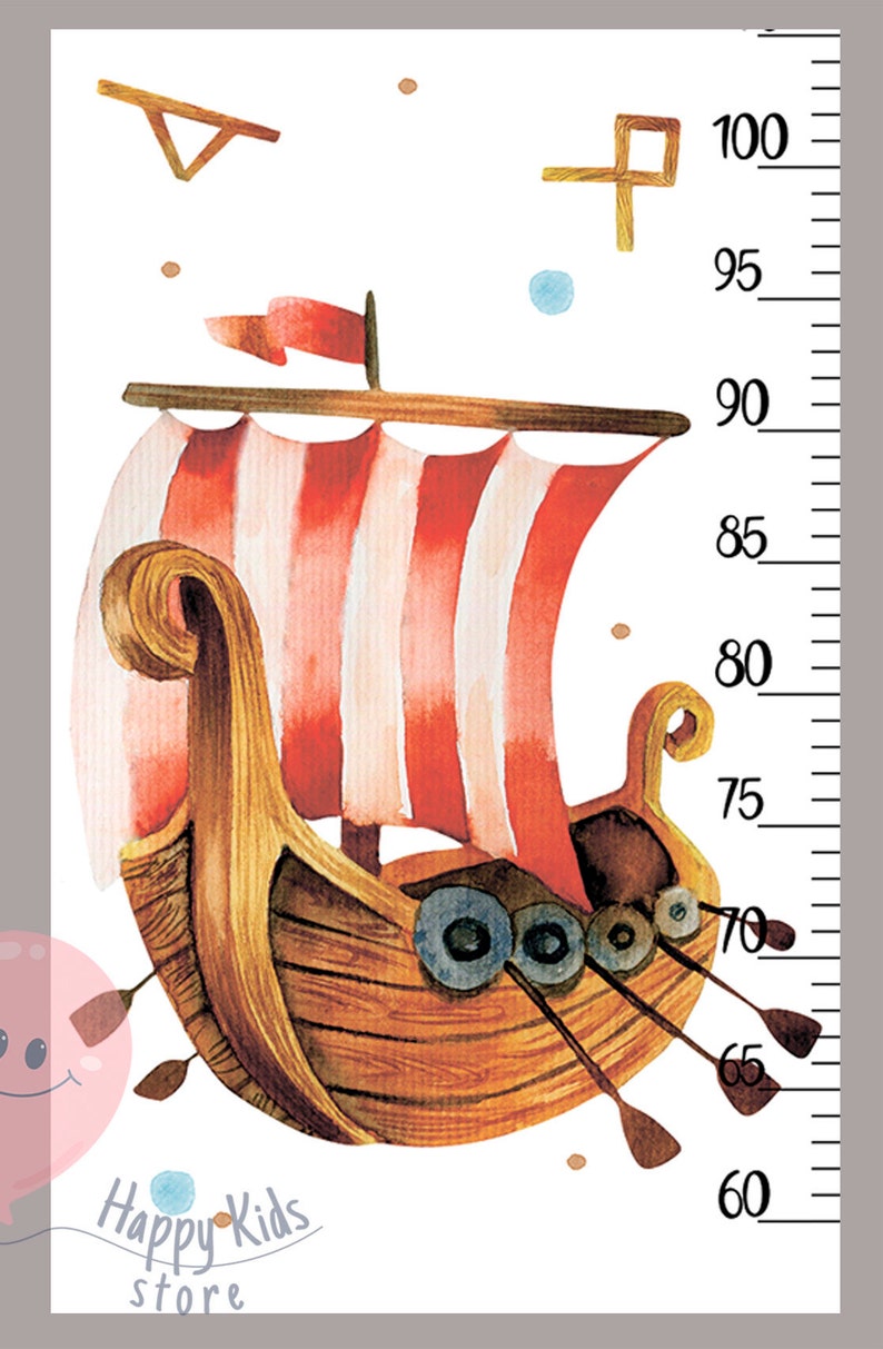 Viking Growth Chart Personalized Height Chart Scandinavian Etsy