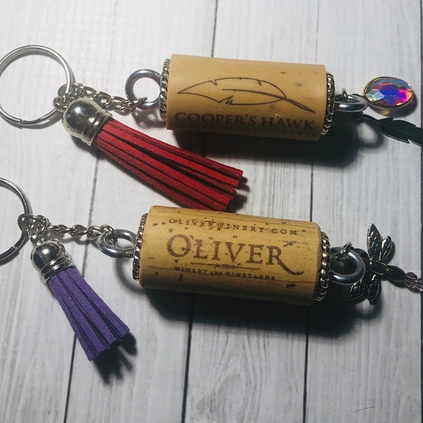 Wine Cork Keychain Etsy