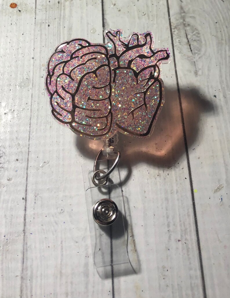 glitter badge reel unique gift. badge reel Nursing Peach and rose gold custom handmade badge reel nursing gift medical glitter