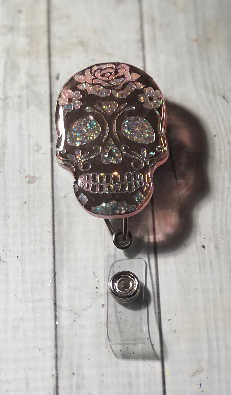 glitter badge reel unique gift. badge reel Nursing Peach and rose gold custom handmade badge reel nursing gift medical glitter