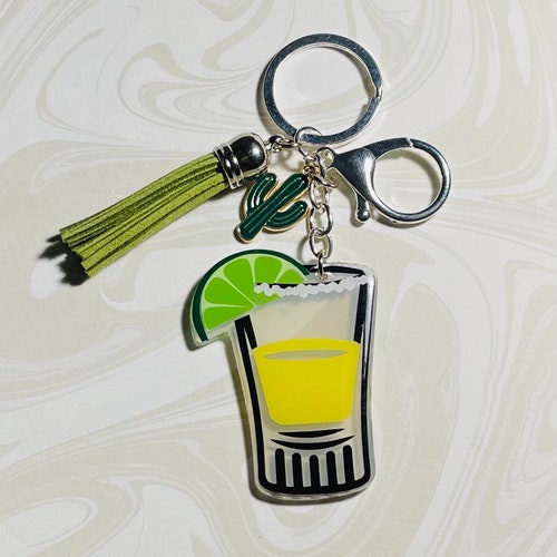 Tequila Keychain Tequila Key Ring Tequila Bottle and Salt Etsy