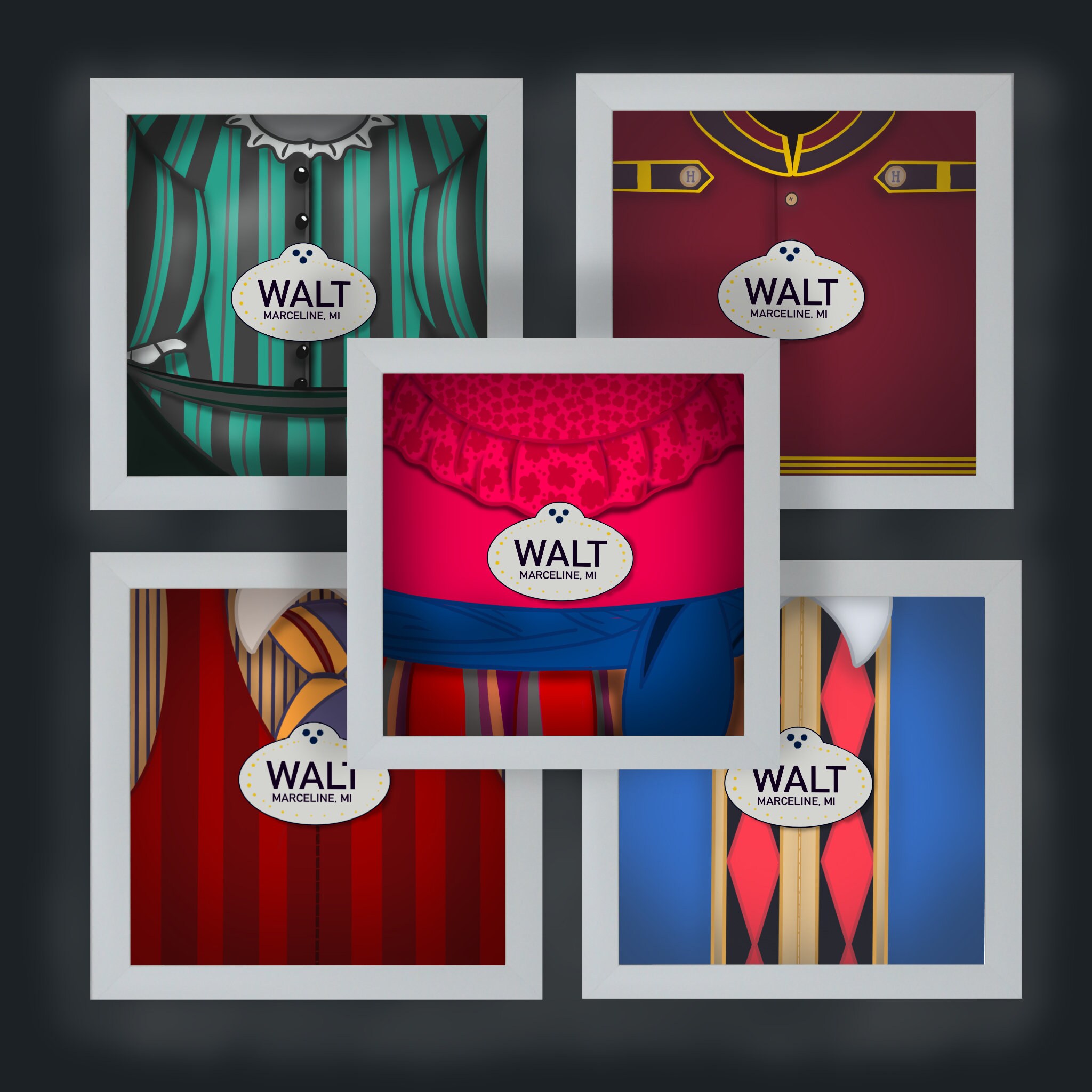 Magic Maker Cast Member Name Tag Display White Frame Etsy