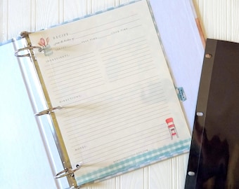 Sheet protectors | Recipe binder sheet protectors | Recipe page sheet protectors 8.5 x 11