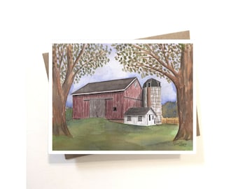 FARMSTEAD note card set, watercolor painting note cards, farm note cards, old barn note cards farmstead note cards, antique barn stationery