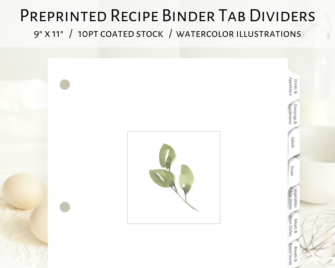 Recipe Tab Dividers
