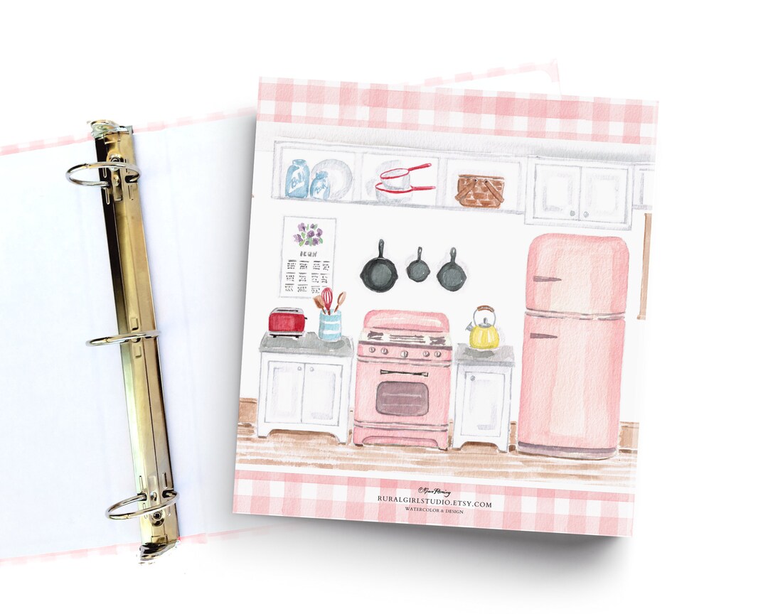 Classeur de recettes de cuisine rétro, classeur de recettes de cuisine