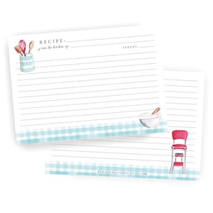 Retro kitchen recipe cards, Recipe card sets | 3 sizes