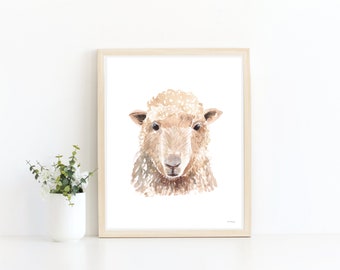 Watercolor Sheep Art Print | Sheep art print