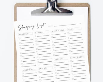 Minimalistische boodschappenlijst afdrukbaar - Boodschappenlijst afdrukbaar - Boodschappenchecklist