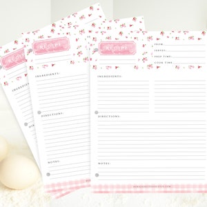 Recipe Binder Filler Paper Recipe Binder pages, Full Size Recipe page, 3 ring recipe paper bild 4