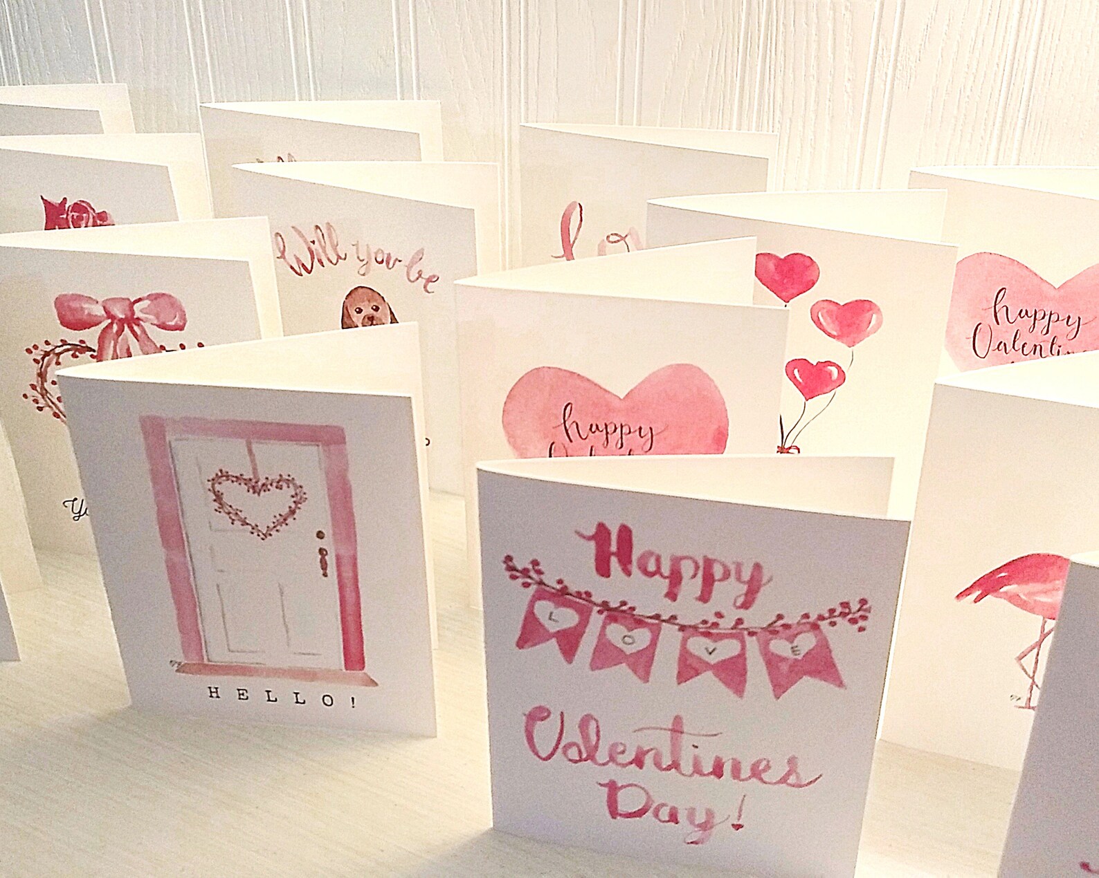 VALENTINE CARDS Sets Watercolor Valentine Card, Cute Valentine Card, I