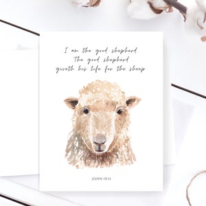 John 10:11 Sheep Note Card Set