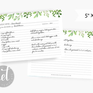 Editable Recipe Card Template 5X7 | Printable Recipe Template, Recipe ...