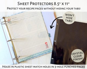 Sheet Protectors Recipe Binder Sheet Protectors Recipe Page Sheet  Protectors 8.5 X 11 