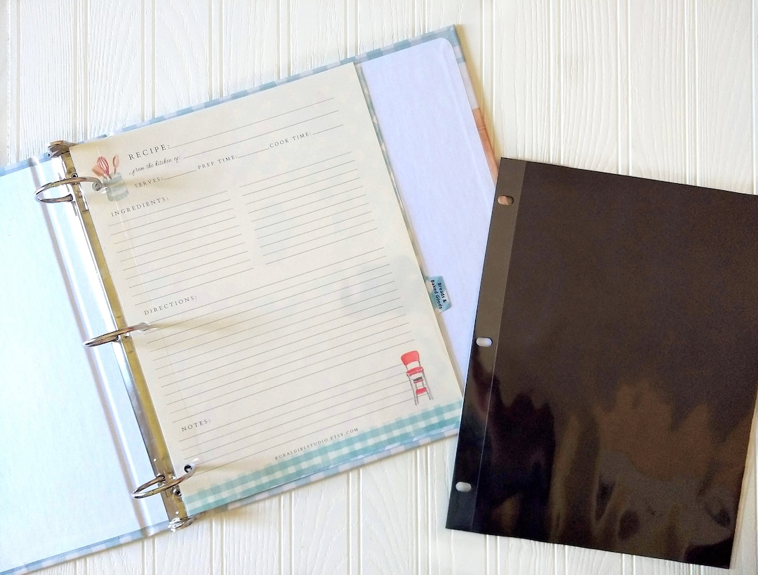 Sheet Protectors | Recipe Binder Sheet Protectors | Recipe Page Sheet ...