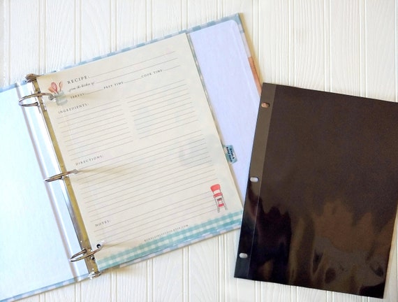 Sheet Protectors Recipe Binder Sheet Protectors Recipe Page Sheet