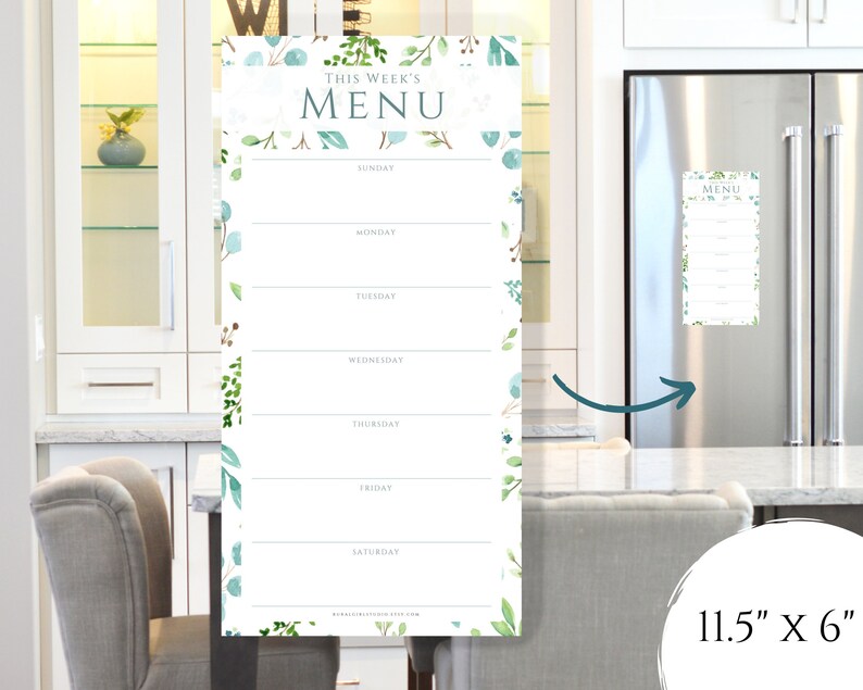 Dry Erase Menu Refrigerator Dry Erase Menu Board Etsy