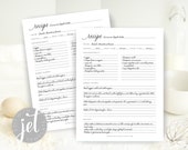 Minimalist Editable Recipe Template, Printable Recipe Template, Recipe Binder Printable, Recipe page 8.5 x 11