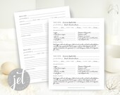 DOUBLE RECIPE-Minimalist Editable Recipe Template, Printable Recipe Template, Recipe Binder Printable, Recipe page 8.5 x 11