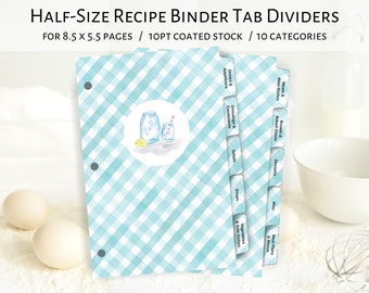 Half-size Editable Recipe Template Printable Recipe Template - Etsy