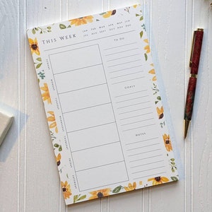 2025 weekly planner pad 8.5 x 11 | Large planner pad with 50 tear off sheets | undated weekly planner pad