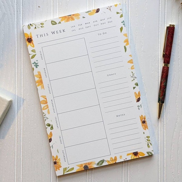 2023 weekly planner pad 8.5 x 11 | Large planner pad with 50 tear off sheets | undated weekly planner pad