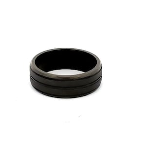 Titanium Black Lightweight Metal, Corrosion-Resistant, Hypoallergenic, Men&#39;s Black Band, Titanium Jewelry, Matt & Glossy Ring Size 10
