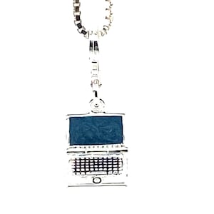 Computer Charm Necklace, Sterling Silver Computer Pendant, 925 Sterling Silver, Computer Jewelry, Tech Jewelry,  Bracelet Charm