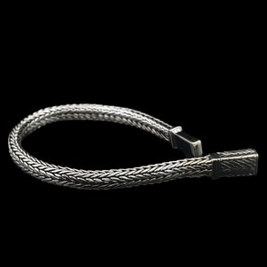 Sterling Silver Bracelet, Woven Wheat Link, Thick Braided Sterling Silver, Textured Link Bracelet,  Vintage, Sterling Silver Wheat Link