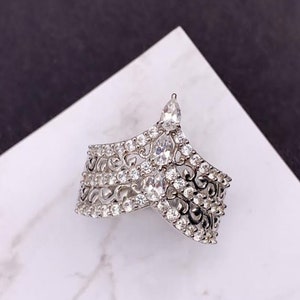 Faux Diamond Sterling Silver Cubic Zirconia Ring, Bold Sterling Silver and  CZ Setting, Vintage Elegant Ring, Sparkling Statement Ring