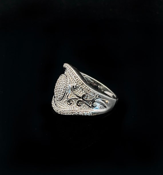 Cubic Zirconia and Sterling Silver Ring, Sparkling