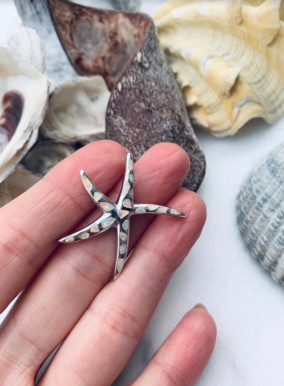 Opal Star Fish, Sterling Silver Opal Star Fish, I… - image 6