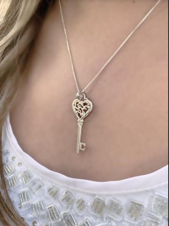 REED & BARTON社製 Key to My Heart 薔薇のハートと鍵 The Key to My Heart Keychain Set Christmas Gift || Custom