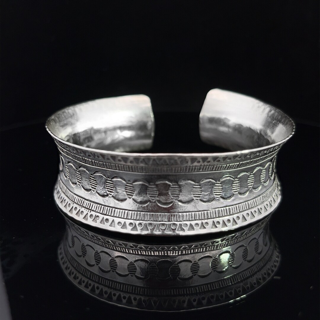 ブレスレット Silver925 Bulky Concave Bone Wide Bracelet / Bangle / Cuff Wide Silver Bangle / Wide Silver Cuff / Silver Bangle Wide