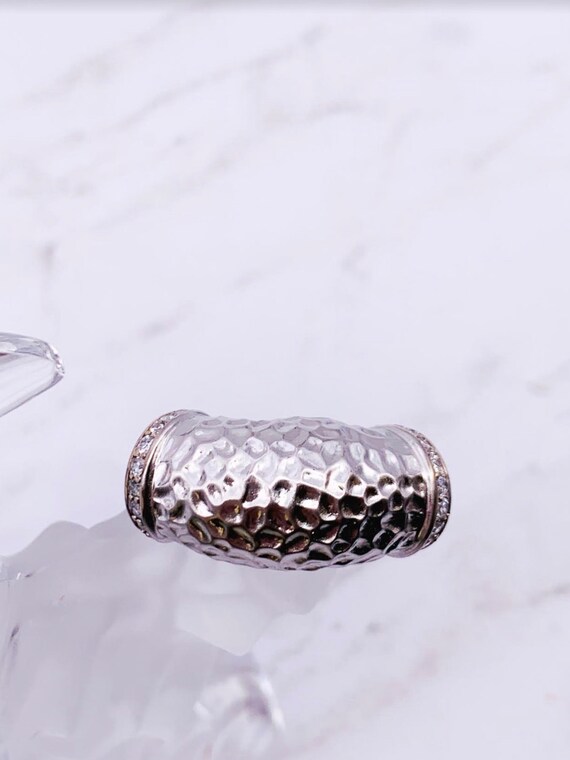 Sterling Silver Hammered Bold Statement Ring, Chu… - image 2