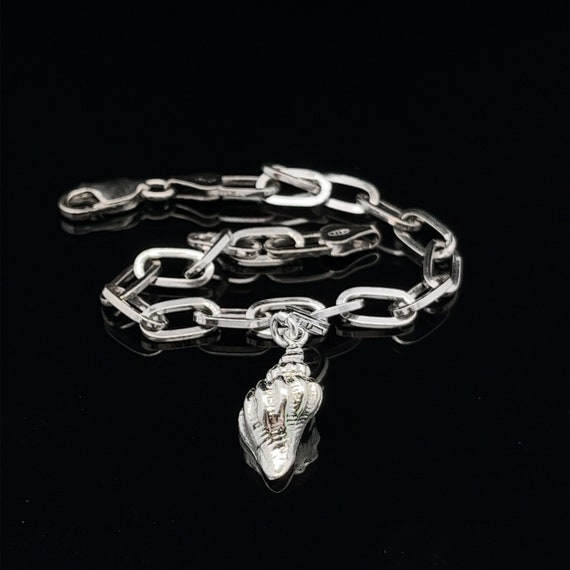シルバー チャーム付き リンクブレスレット