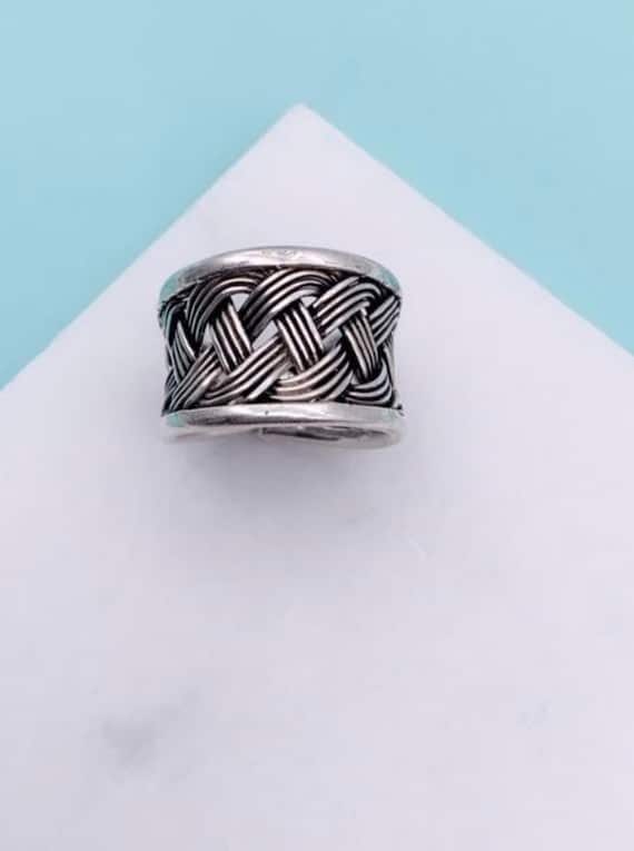 Sterling Silver Braided Band, Woven Design, Braid… - image 5