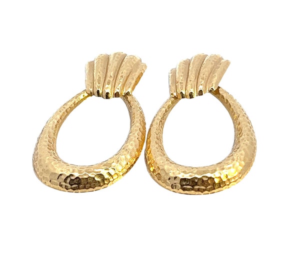 Elegant 14k Yellow Gold Teardrop Earrings, 14k Ha… - image 2