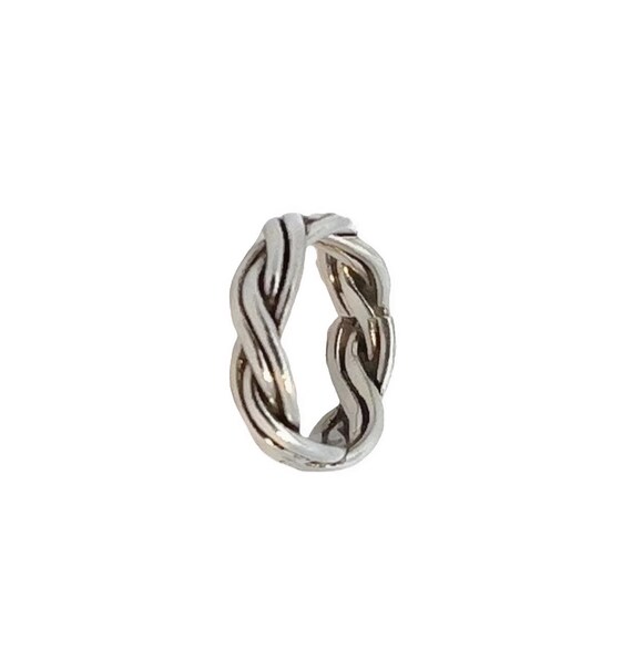 Sterling Silver Infinity Ring, Silver Twisted Ban… - image 2