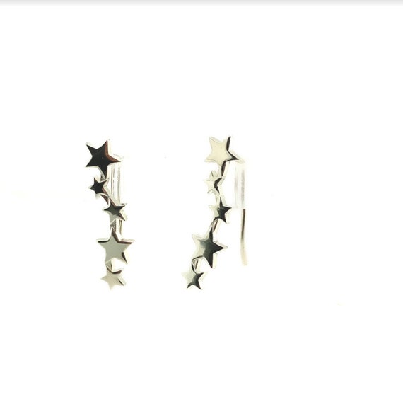 Sterling Silver Star Dangle Earrings, Star Jewelr… - image 3