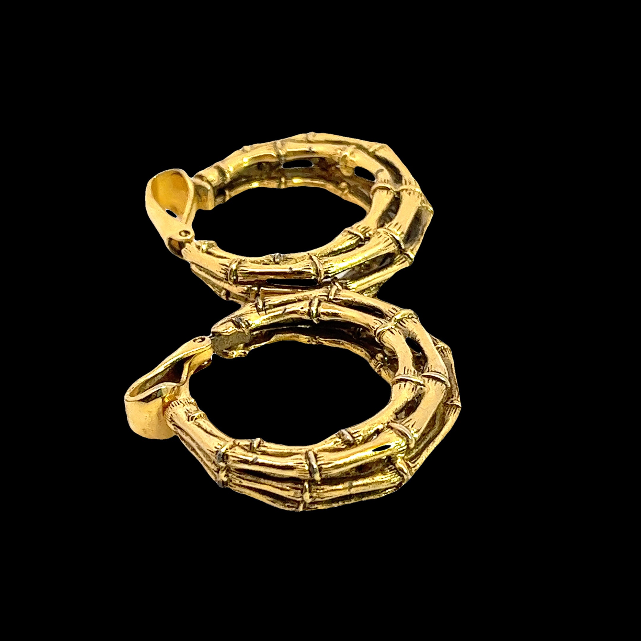 Cameo Oro Orecchini A Cerchio Grandi In Bambù – Eleganti E Leggeri – Tono Oro O Argento, Diametro 3,5 Pollici Orecchini Stile Etnico Chic - Foto 3