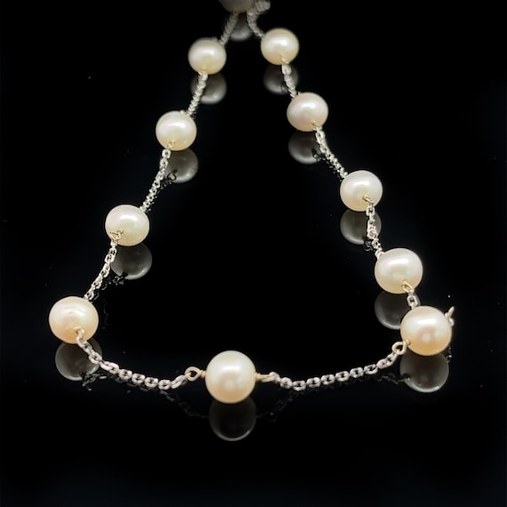 Collana Di Perle Akoya Bianca Rotonda Originale AAA+ 5,5-6 Mm - Foto 6