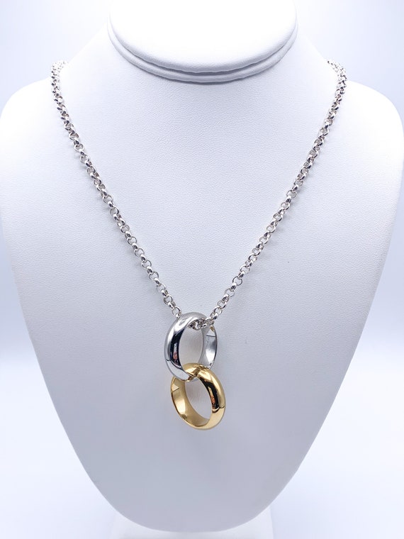 Gold & Silver Toned Necklace, Bold Trace Link Chai